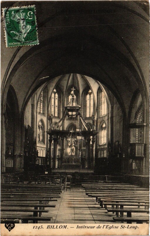 Carte postale ancienne Billom Interieur de l'Eglise Saint-Loup à Billom