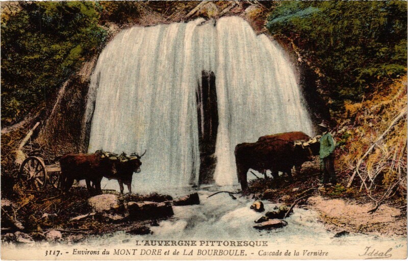 Carte postale ancienne La Bourboule Le Mont-Dore Env. - Cascade de la Verniere à La Bourboule