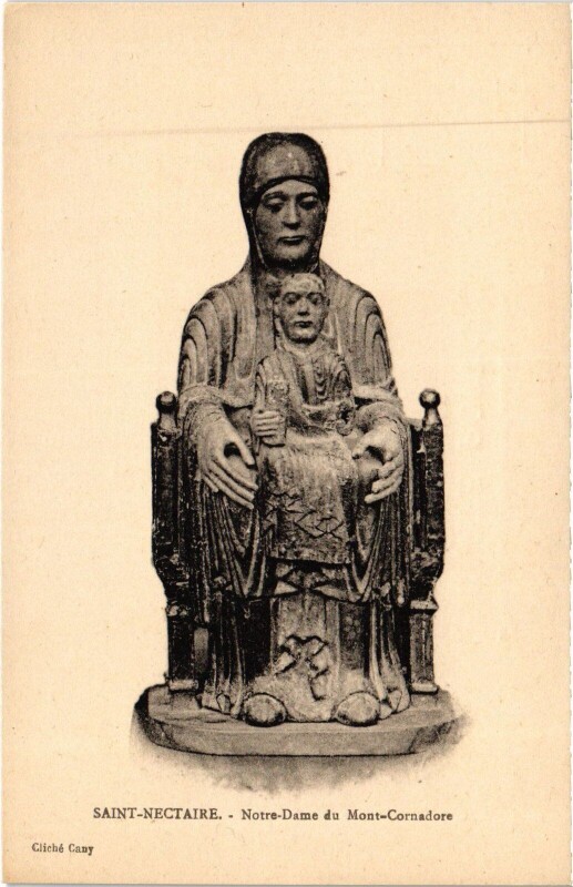 Carte postale ancienne Saint-Nectaire Notre-Dame du Mont-Cornadore - Statue à Saint-Nectaire