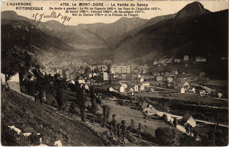 Carte postale ancienne Le Mont-Dore La Vallee du Sancy - Panorama à Mont-Dore