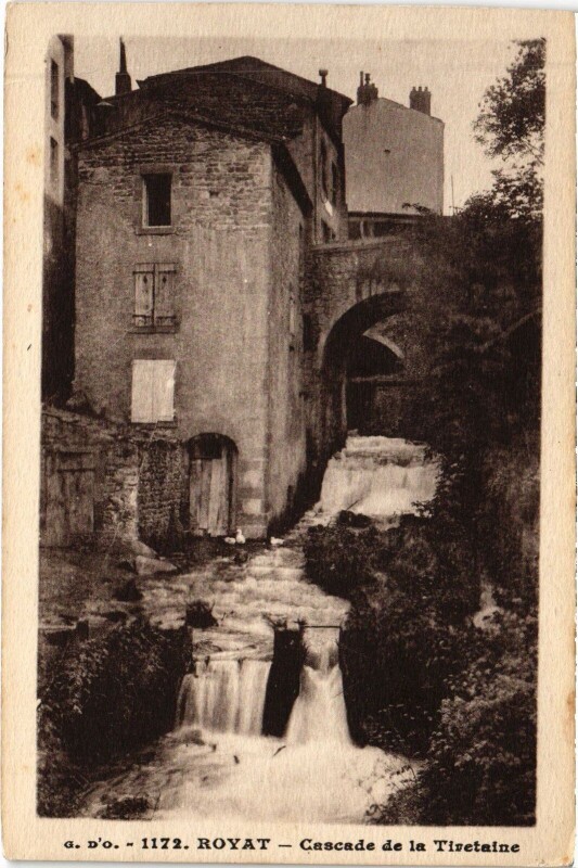 Carte postale ancienne Royat Cascade de la Tiretaine à Royat