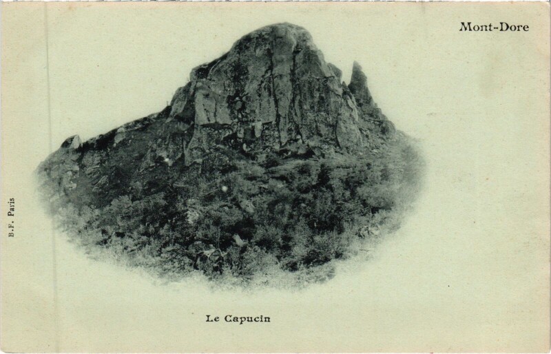 Carte postale ancienne Le Mont-Dore Le Capucin et son Funiculaire à Mont-Dore