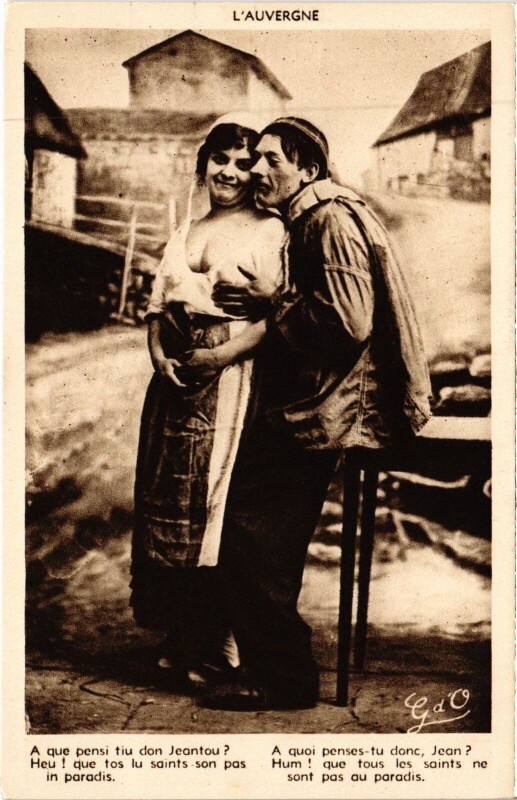 Carte postale ancienne L'Auvergne - Couple - Types