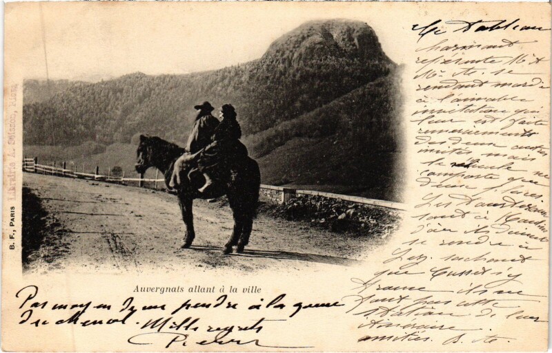Carte postale ancienne Auvergnats allant a la Ville