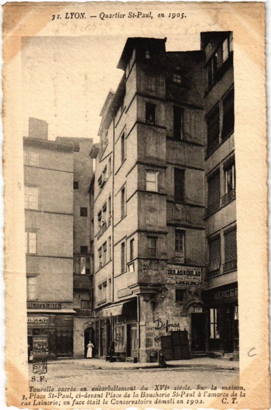 Carte postale ancienne Lyon Place Saint-Paul