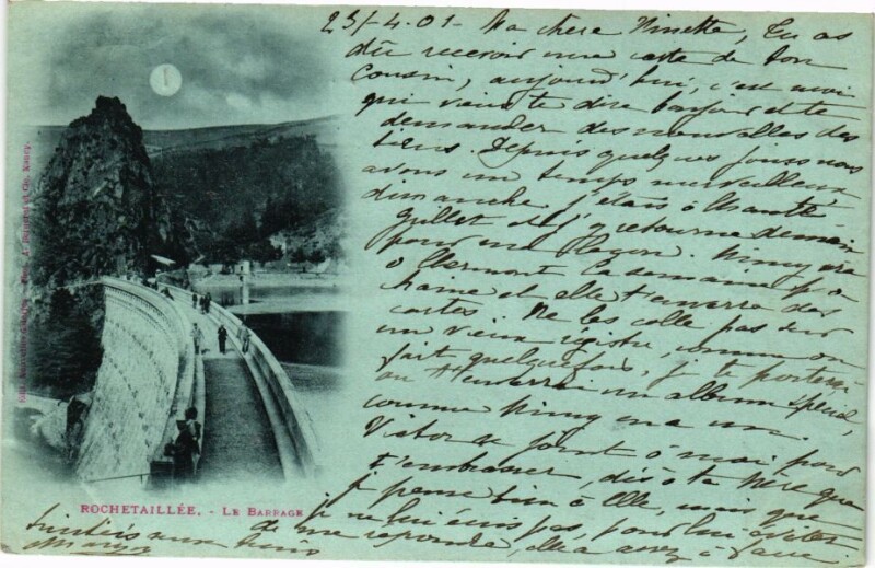 Carte postale ancienne Rochetaillee - Le Barrage à Roche