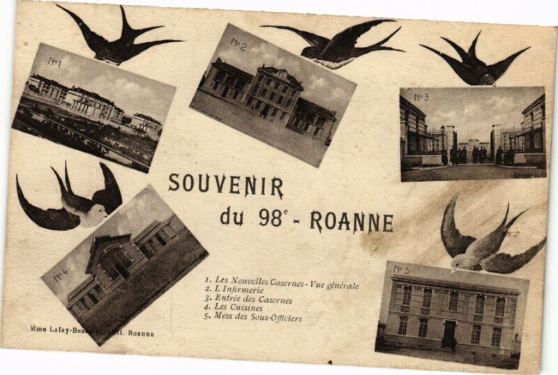 Carte postale ancienne Souvenir du 98' - Roanne à Roanne