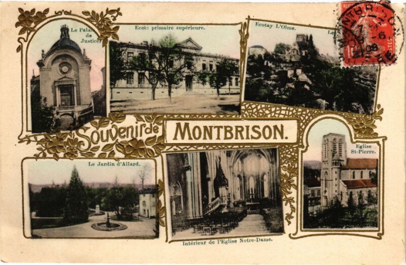 Carte postale ancienne Souvenire de Montbrison à Montbrison