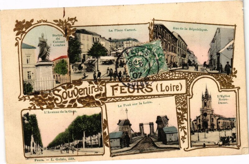 Carte postale ancienne Souvenir de Feurs à Feurs