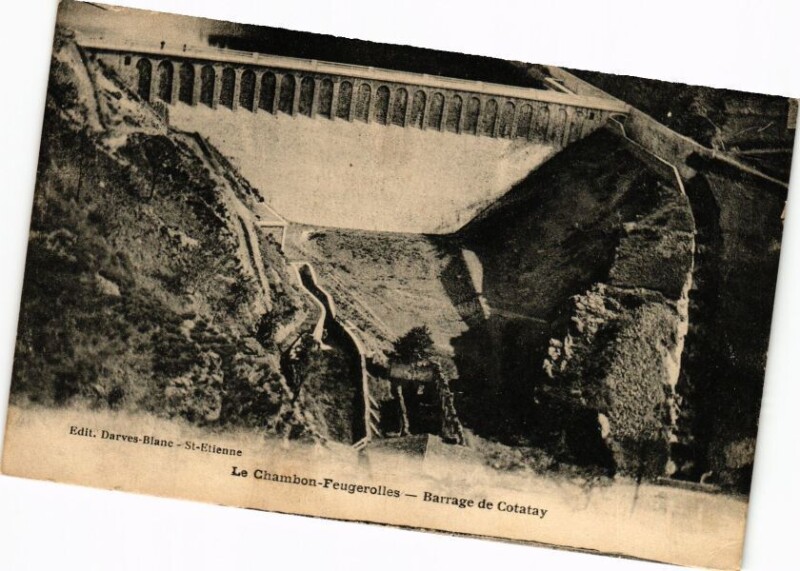 Carte postale ancienne Le Chambon-Feugerolles - Barrage de Cotatay au Chambon-Feugerolles