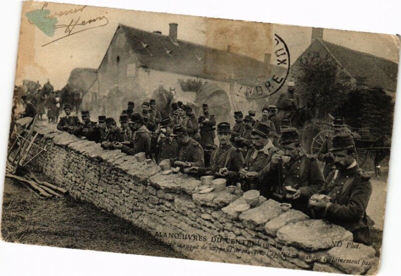 Carte postale ancienne Grandes Manoeuvres du Centre (1908) ..