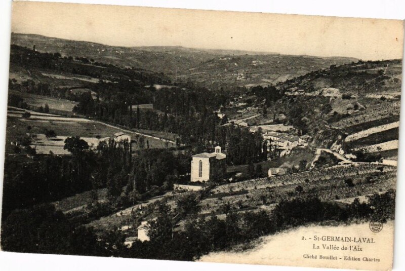 Carte postale ancienne Saint-Germain-Laval - La Vallée de l'Aix à Saint-Germain-Laval