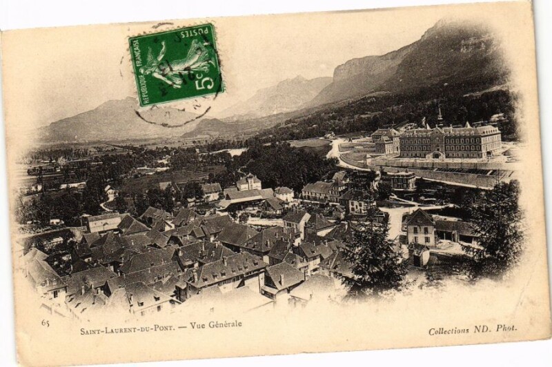 Carte postale ancienne Saint-Laurent-du-Pont - Vue générale à Saint-Laurent-du-Pont
