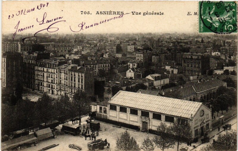 Carte postale ancienne Asnieres - Vue générale
