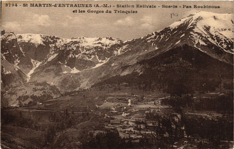 Carte postale ancienne Saint-Martine-d'Entraunes - Station Estivale - Sussia - Pas.. à Entraunes