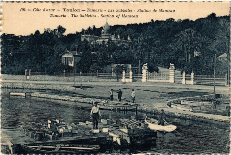 Carte postale ancienne Toulon Tamaris-Les Sablettes-Station de Manteau à Toulon