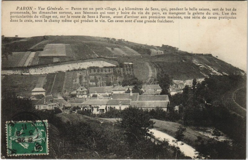 Carte postale ancienne Paron Vue Generale à Paron