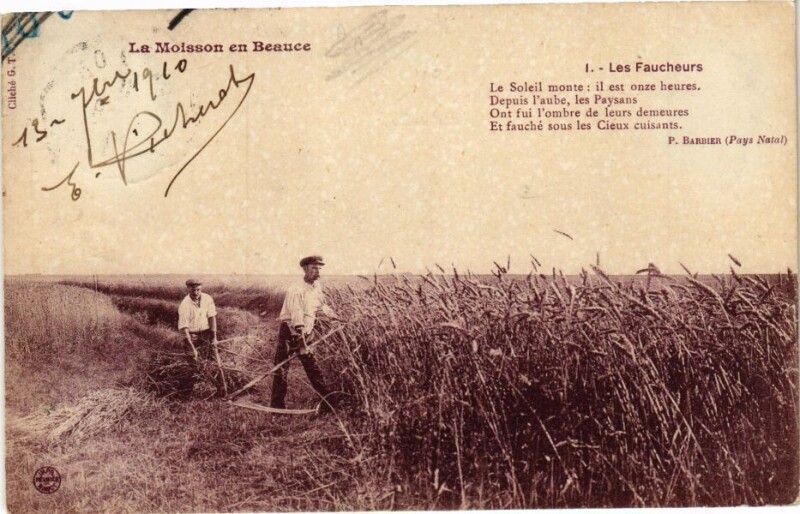 Carte postale ancienne La Moisson en Beauce