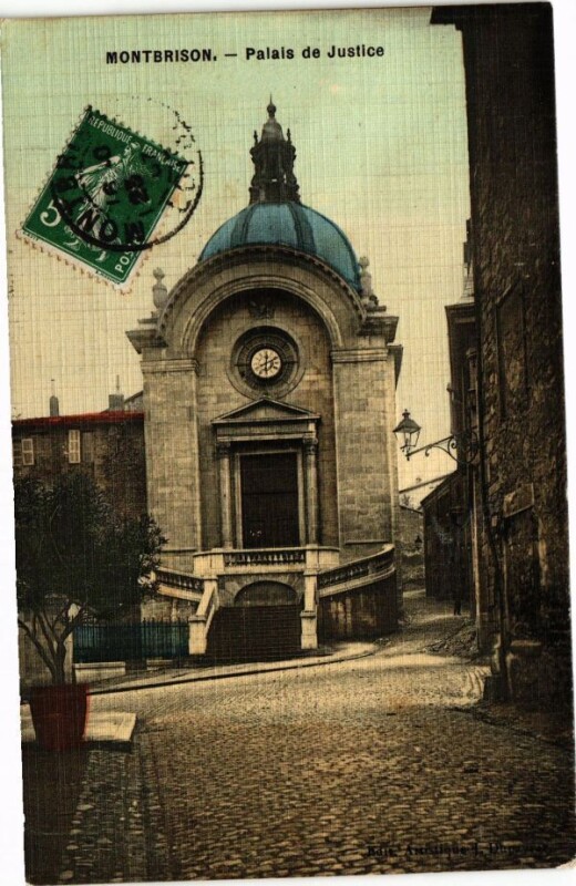 Carte postale ancienne Montbrison - Palais de Justice à Montbrison