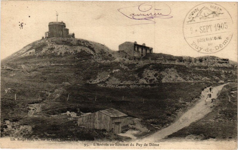 Carte postale ancienne L'Arrivée air Sommet du Puy-de-Dome