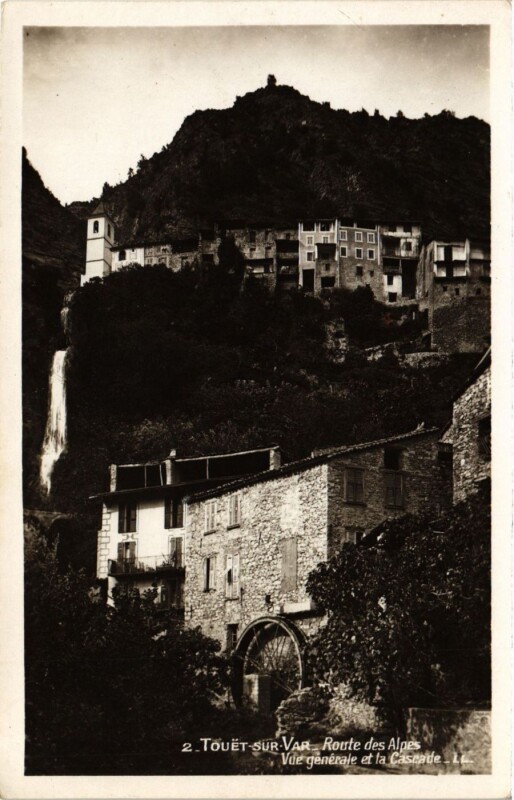 Carte postale ancienne Touet-sur-Var - Route des Alpes