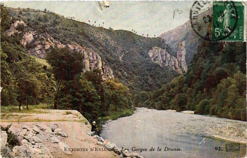 Carte postale ancienne Env. d'Evian Les Gorges de la Drunse
