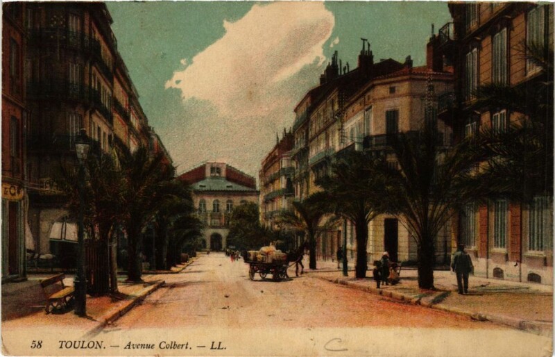 Carte postale ancienne Toulon Avenue Colbert à Toulon