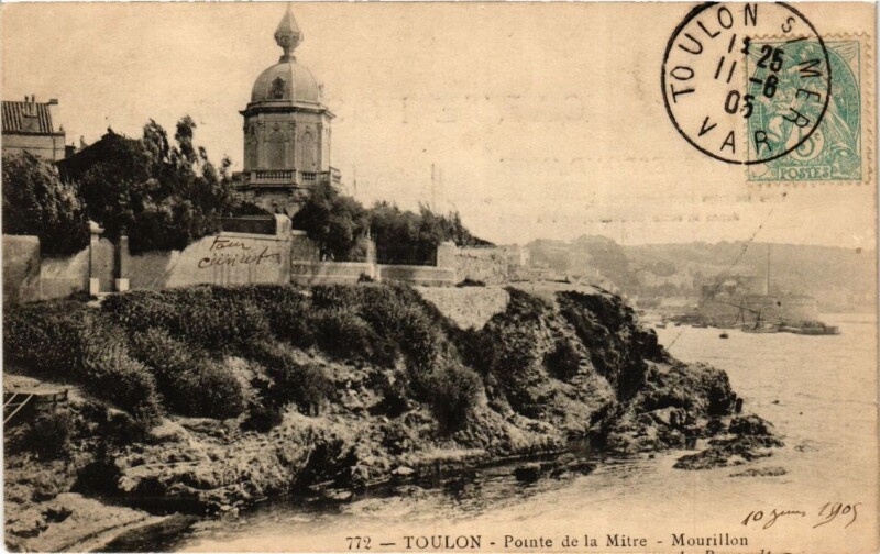 Carte postale ancienne Toulon Pointe de la Mitre-Mourillon à Toulon