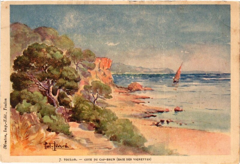 Carte postale ancienne Toulon Cote du Cap Brun à Toulon
