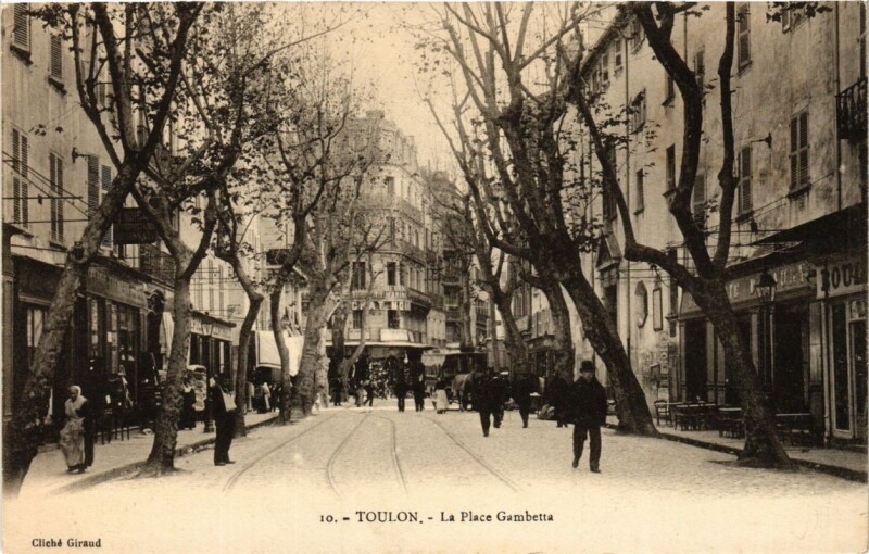 Carte postale ancienne Toulon La Place Gambetta à Toulon