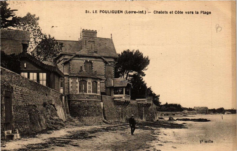 Carte postale ancienne Le Pouliguen - Chalets et Cote vers la Plage au Pouliguen