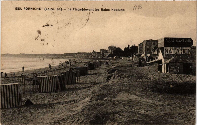 Carte postale ancienne Pornichet - La Plagedevant-les-Bains Neptune à Pornichet