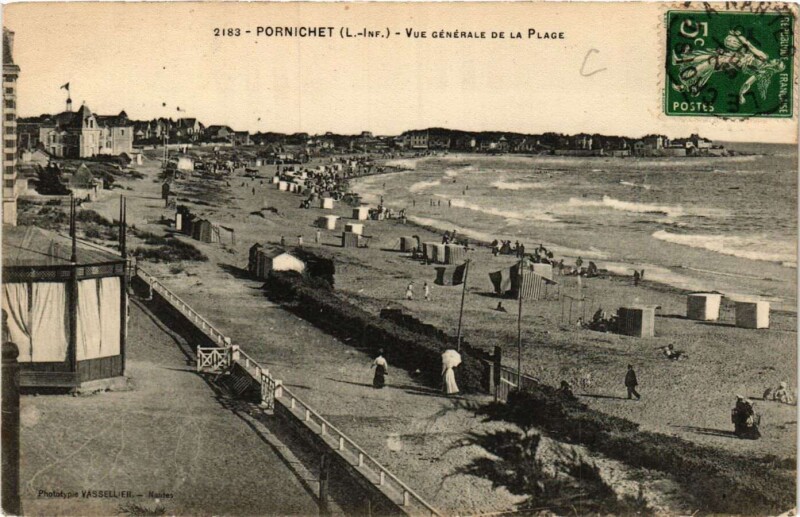 Carte postale ancienne Pornichet - Vue générale de la Plage à Pornichet