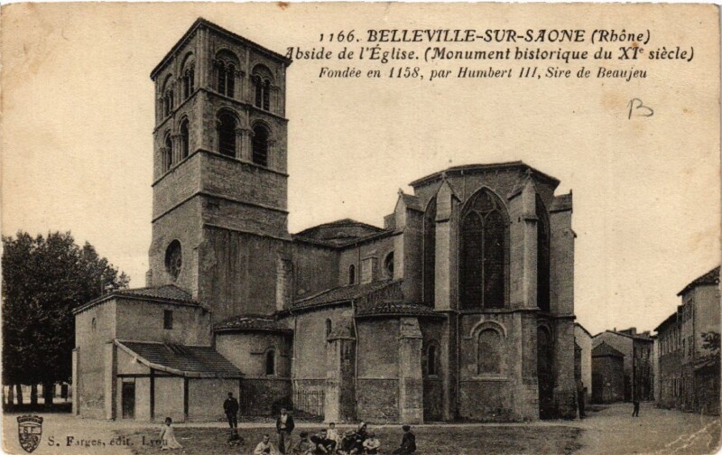 Carte postale ancienne Belleville-sur-Saone Abside de l'Eglise