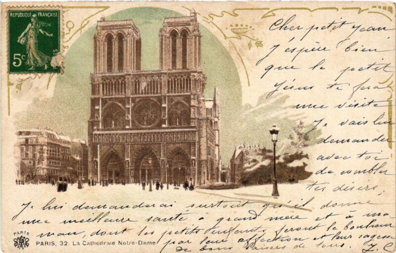Carte postale ancienne Paris 4e La Cathédrale Notre Dame à Paris 4e