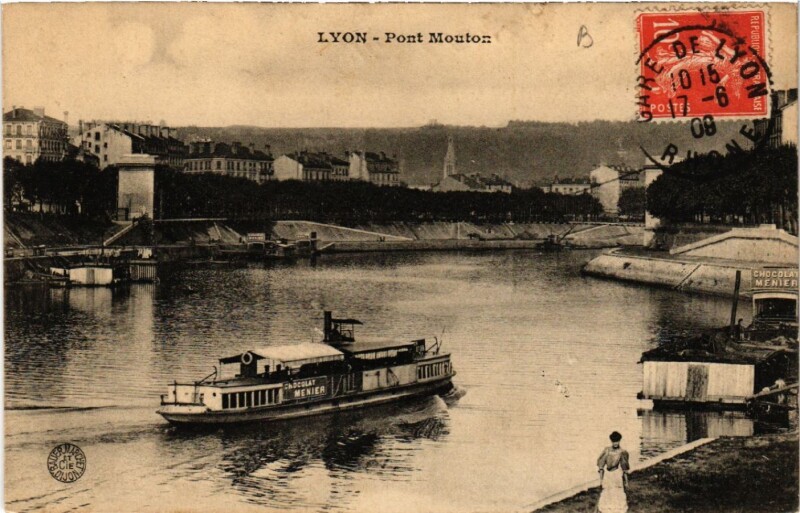 Carte postale ancienne Lyon Pont Mouton