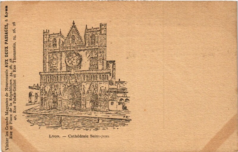 Carte postale ancienne Lyon Cathedrale Saint-Jean