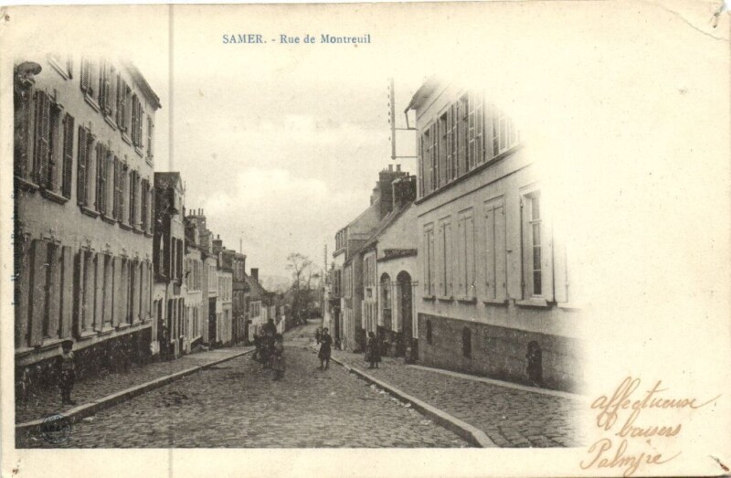 Carte postale ancienne Samer-Rue du Montreuil à Montreuil