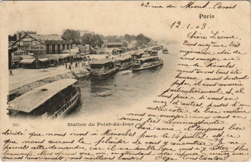 Carte postale ancienne Station du Point-du-Jour à Paris 16e