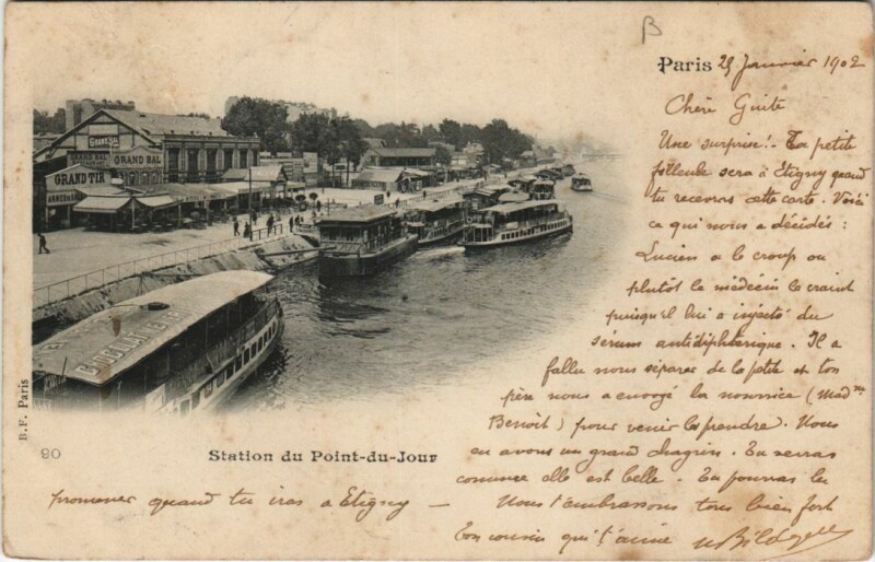 Carte postale ancienne Station du Point-du-Jour à Paris 16e