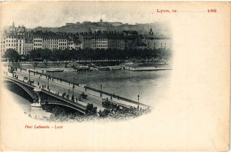 Carte postale ancienne Lyon - Pont Lafayette à Lyon