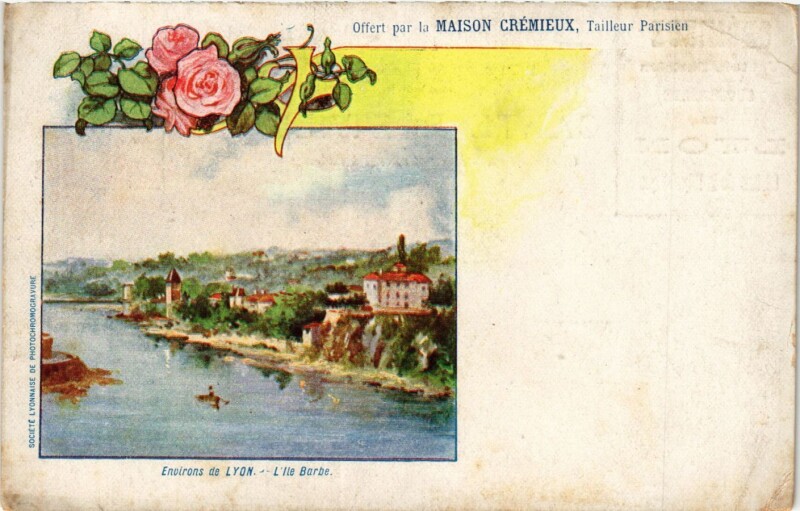 Carte postale ancienne Env. de Lyon - L'Ile Barbe