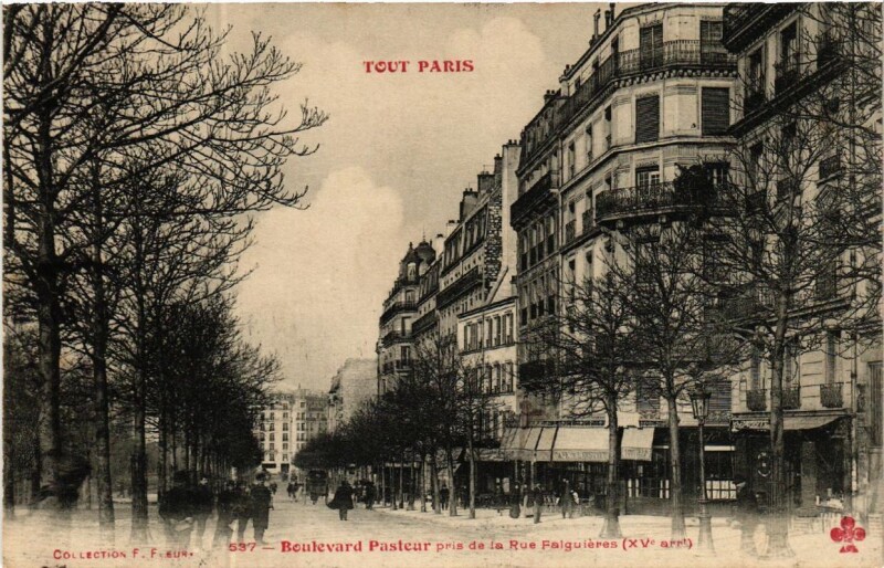 Carte postale ancienne Boulevard Pasteur pris de la Rue Falguières à Paris 15e