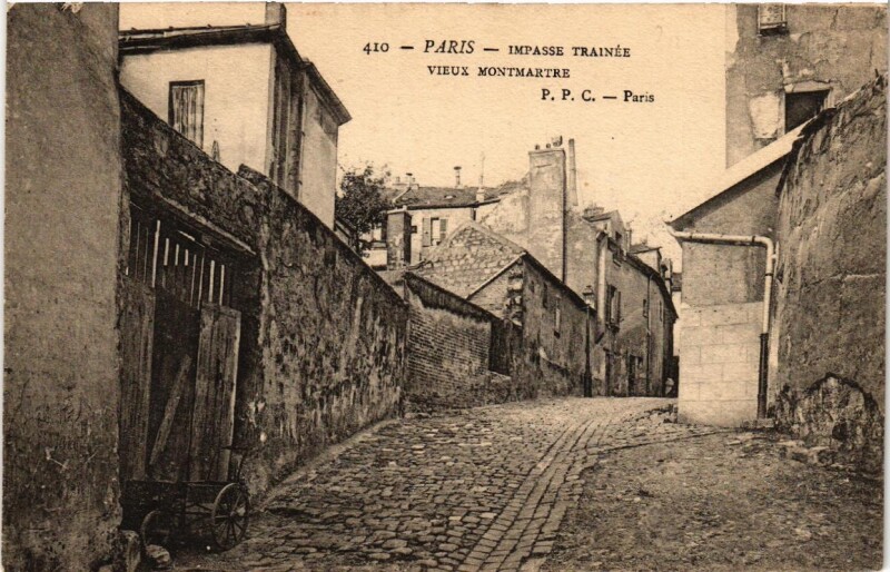 Carte postale ancienne Impasse Trainée - Vieux Montmartre à Paris 18e