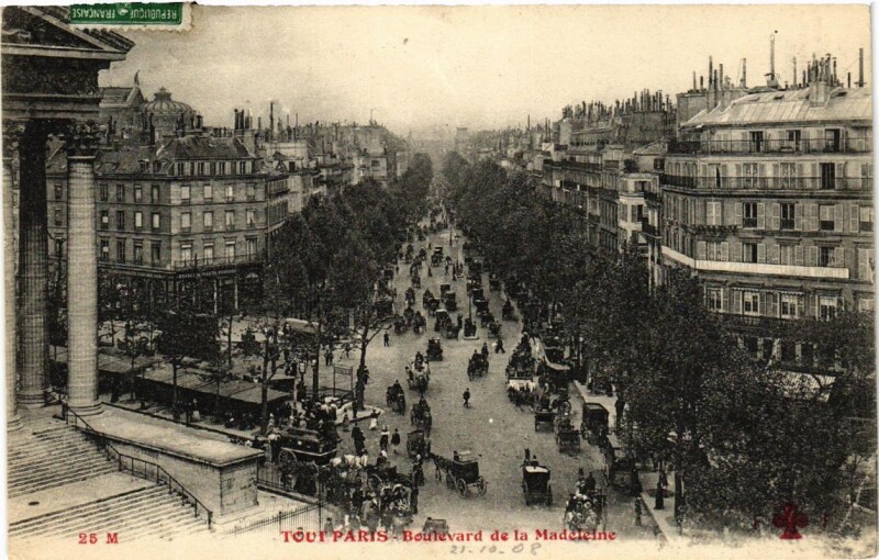 Carte postale ancienne Tout Paris (8e) Boulevard des la Madeleine. 25 M à Paris 8e