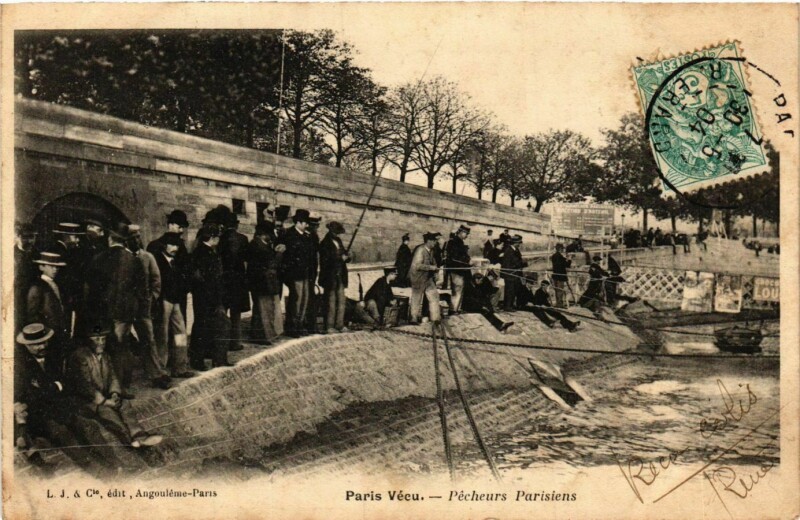 Carte postale ancienne Paris Vecu. Pecheurs parisiens