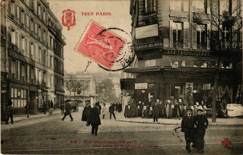 Carte postale ancienne Tout Paris 11e 456 Rue Oberkampf. Boulevard Voltaire F. Fleury à Paris 11e