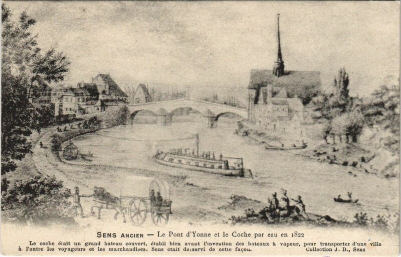 Carte postale ancienne Sens Sens Ancien - Le Pont de l'Yonne