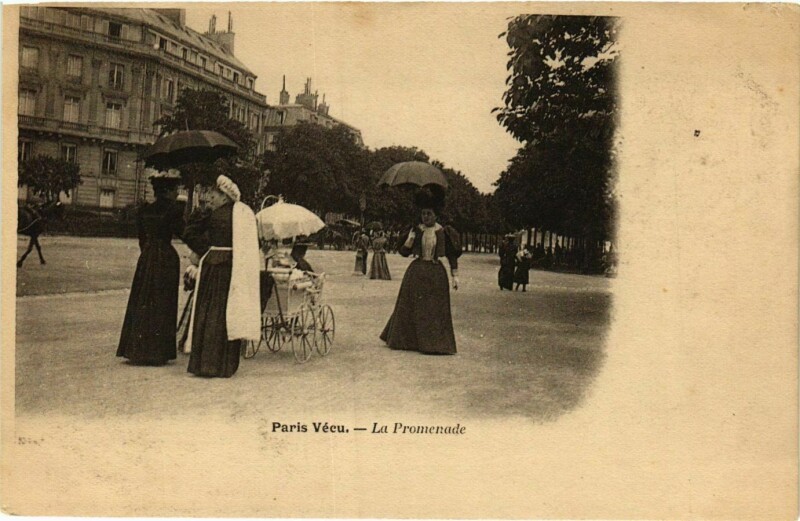 Carte postale ancienne Paris Vecu. La Promenade
