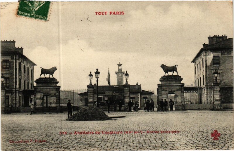 Carte postale ancienne Abattoirs de Vaugirard - Entrée principale à Paris 15e